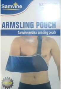 Arm sling or arm pouch for immobilizing and supporting injured arms in Nigeria