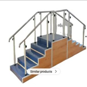 Wooden staircase with premium solid wood finish for modern home interior