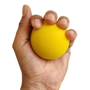 Soft ball for hand exercise to improve grip, flexibility, and rehabilitation.
